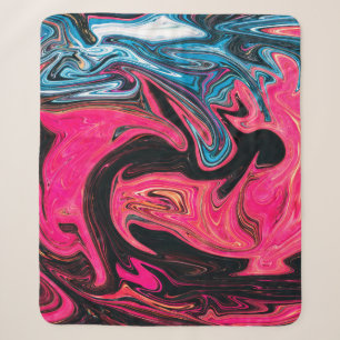 Cobertor Sherpa Fundo colorido de pintura marmoreada. Mães líquida
