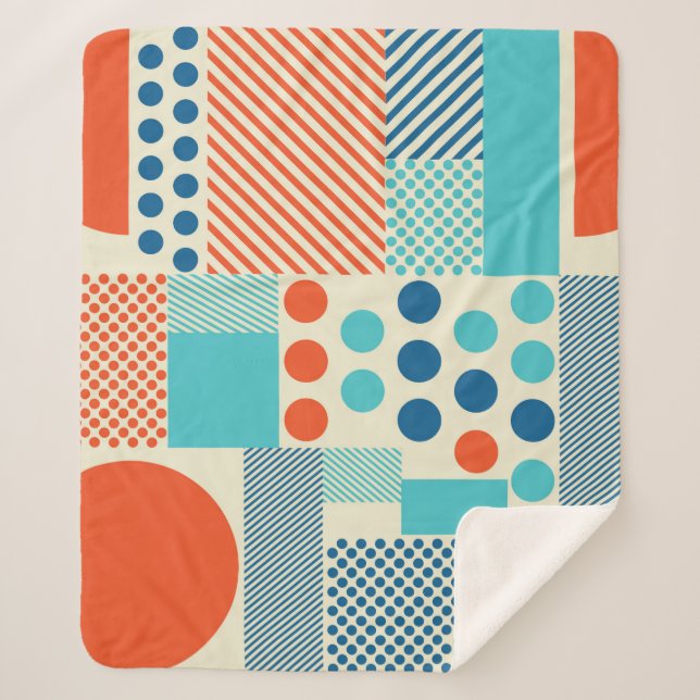 Cobertor Sherpa Fundo com formas geométricas, padrão moderno de ar (Frente)