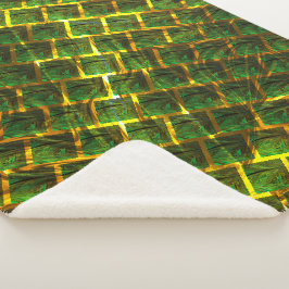 Cobertor Sherpa Fundo com imagem verde dourada?