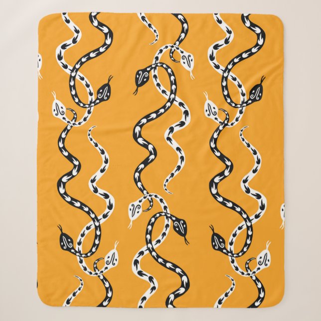 Cobertor Sherpa Fundo constante de cobras decorativas rasteiras (Frente)