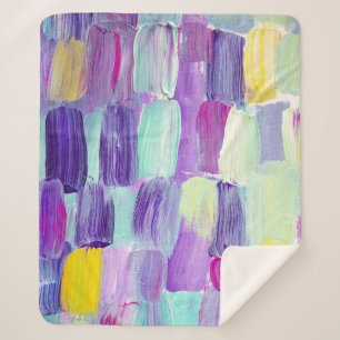 Cobertor Sherpa Fundo de Abstrato de Arte Pintada à Mão