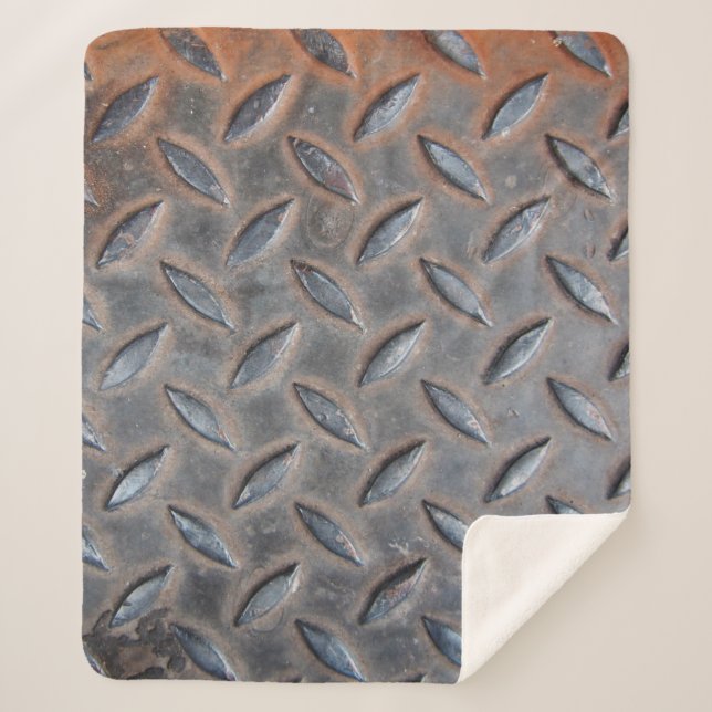 Cobertor Sherpa fundo de diamante em grão, surf de aço soldado (Frente)