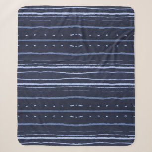 Cobertor Sherpa Fundo de faixas de aquarela azul. Linha criativa