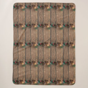 Cobertor Sherpa fundo de madeira com pínus