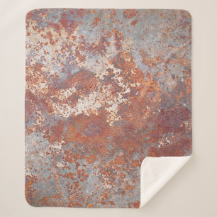 Cobertor Sherpa Fundo de metal enferrujado