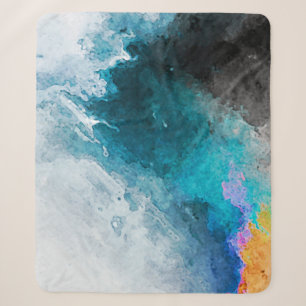 Cobertor Sherpa Fundo de papel de aquarela. Illu pintado por abstr