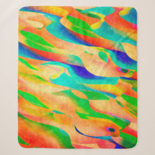 Cobertor Sherpa fundo de papel de parede abstrato de pintura multi