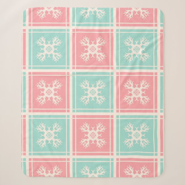 Cobertor Sherpa Fundo decorativo com elementsabstra sem descontinu (Frente)