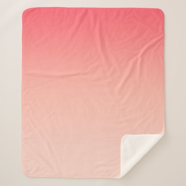 Cobertor Sherpa Fundo degradê rosa e pêssego (Frente)