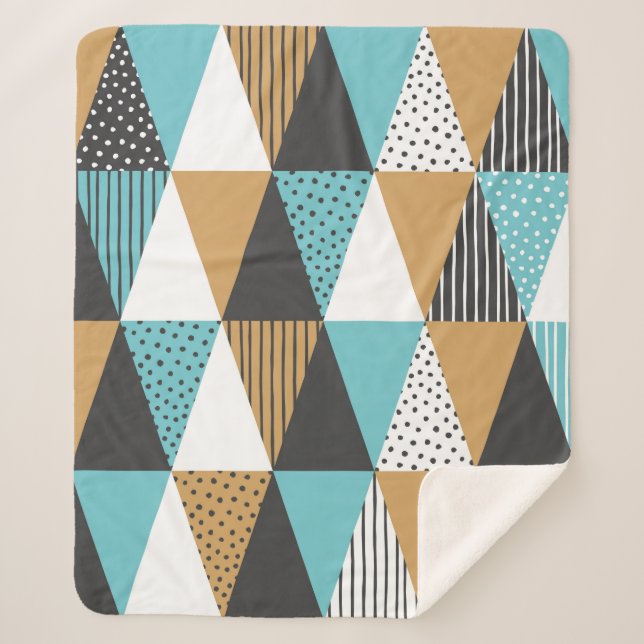 Cobertor Sherpa Fundo geométrico. ilustração abstrato vintage (Frente)