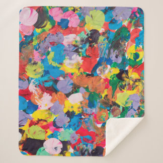 Cobertor Sherpa fundo multicolorido colorido feito com pincel
