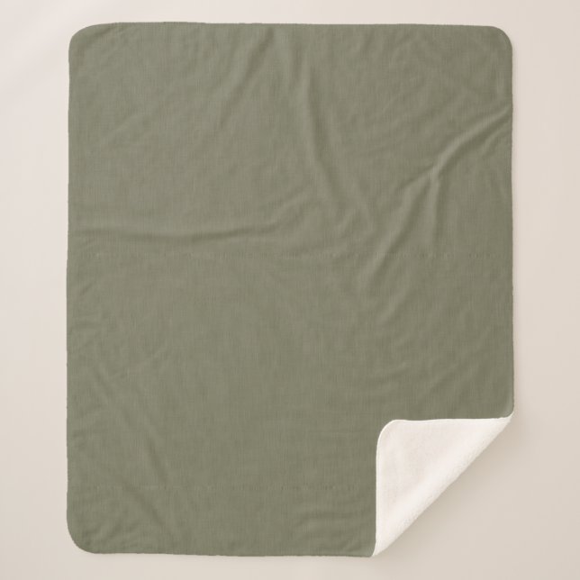 Cobertor Sherpa Fundo texturizado verde-oliva calmo e simples (Frente)