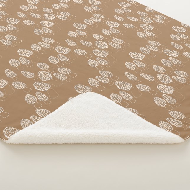 Cobertor Sherpa Fungi Morel Mushroom Pattern Cozy (3/4)