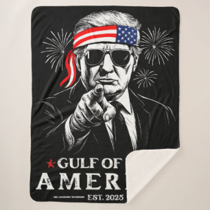 Cobertor Sherpa Funny Trump Golfo Dos EUA 2025 4 De Julho