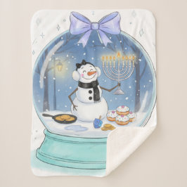 Cobertor Sherpa G globo de neve de Chanukah