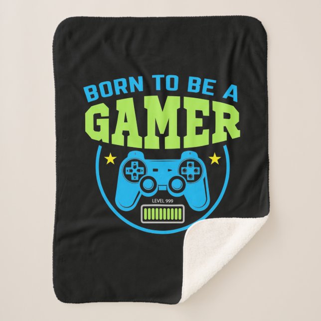 Cobertor Sherpa Gamer Gift | Nascer De Jogador (Frente)