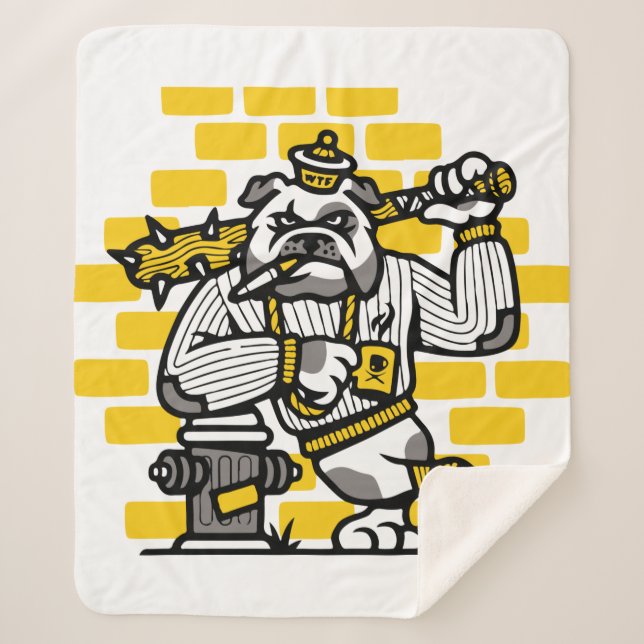 Cobertor Sherpa Gangue do Bulldog (Frente)