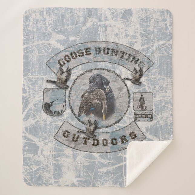 Cobertor Sherpa Gansos Caçando Fleece Blanket (Frente)