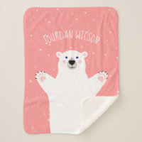 Garota Cinza Branca de Urso Polar Pink Baby