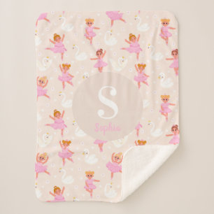 Cobertor Sherpa Garotas Balé Rosa-Bonitas Dançarinas Swan Baby B