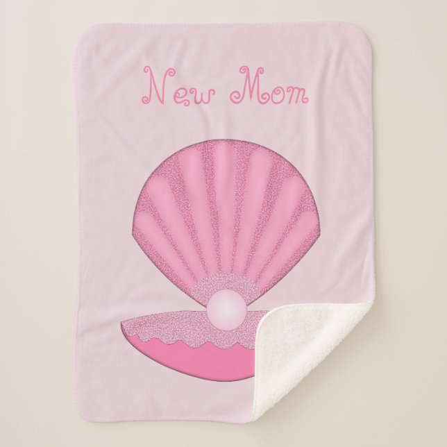 Cobertor Sherpa Garrafa de ostra rosa e mãezinha rosa (Frente)