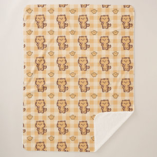 Cobertor Sherpa Gatinho e pequeno padrão de frango