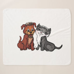 Cobertor Sherpa Gatinho e Puppy