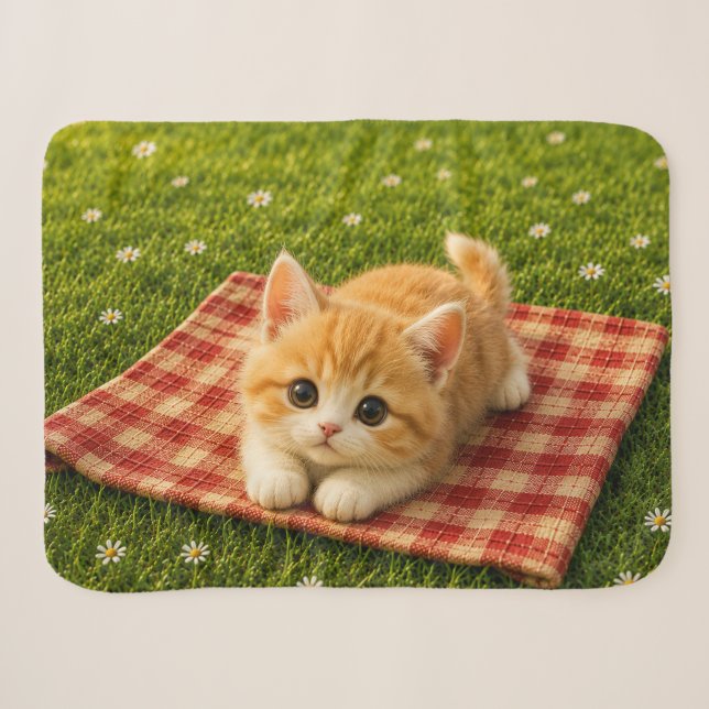 Cobertor Sherpa Gatinho Fofo (Frente (Horizontal))