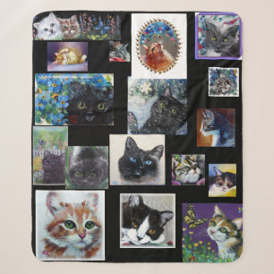 Cobertor Sherpa Gatinhos de gatos em branco