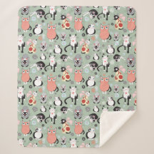 Gato bonito Sherpa Fleece Blanket