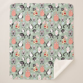 Cobertor Sherpa Gato bonito Sherpa Fleece Blanket