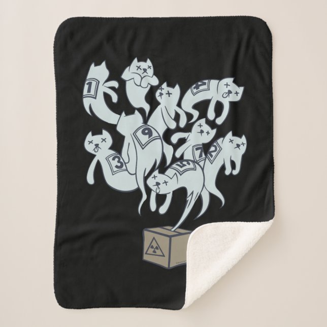 Cobertor Sherpa Gato de Schrödinger 9 vidas (Frente)