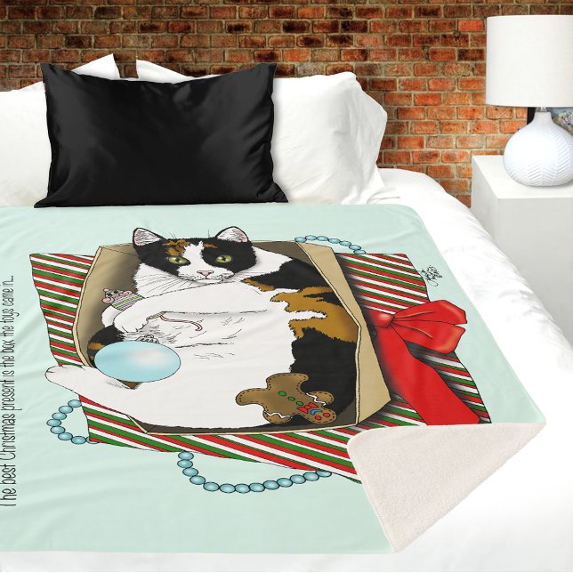 Cobertor Sherpa Gato de Toy de Natal (Criador carregado)