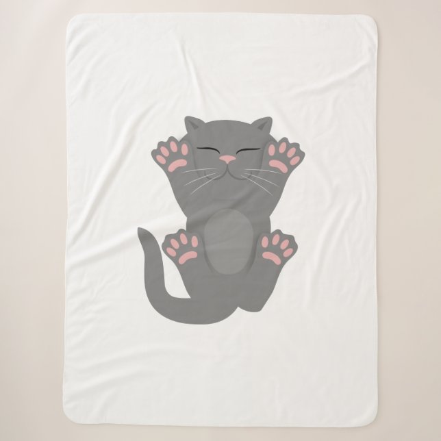 Cobertor Sherpa gato dormindo (Frente)