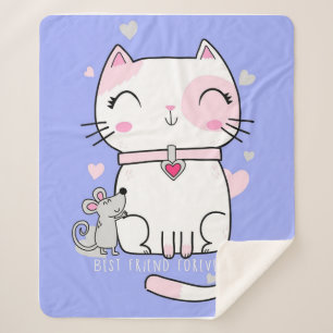 Cobertor Sherpa Gato E Rato Melhor Amigo Para O Banquete