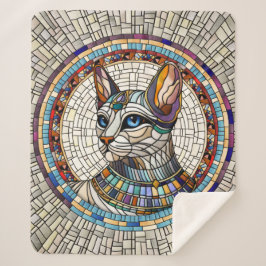 Cobertor Sherpa Gato Egípcio - Arte Mosaica
