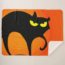 Cobertor Sherpa Gato Negro