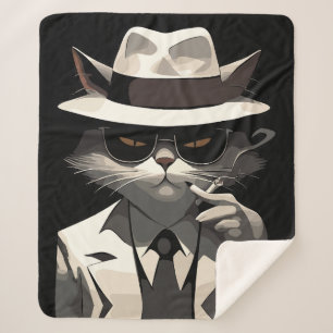 Cobertor Sherpa Gato Noir Legal: Felino Suave e Misterioso