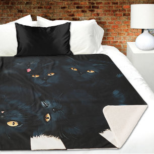 Cobertor Sherpa Gato Preto