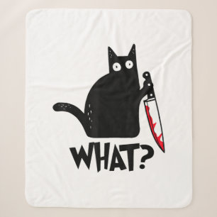 Cobertor Sherpa Gato Que_ Engraçado Gato Preto
