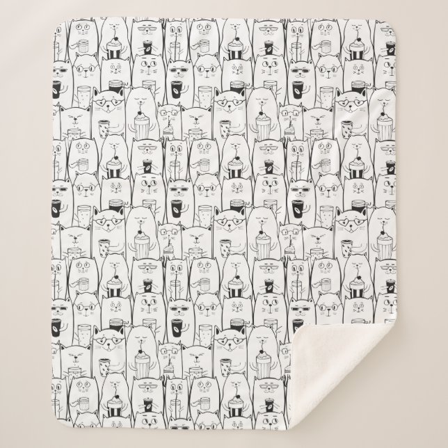 Cobertor Sherpa Gatos Adoráveis (Frente)