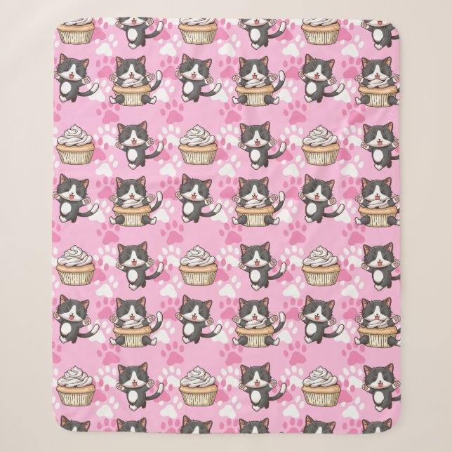 Cobertor Sherpa Gatos Cachorros Sherpa Blanket (Frente)