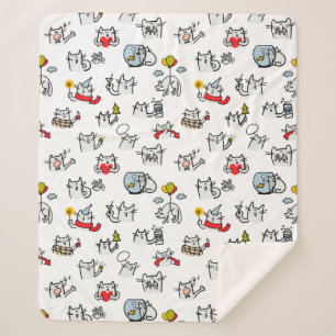 Cobertor Sherpa Gatos engraçados, leite e magia.