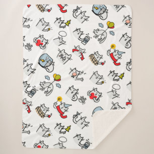 Cobertor Sherpa Gatos engraçados, leite e magia.