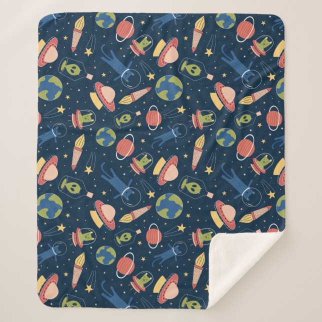 Cobertor Sherpa Gatos espaciais (Frente)