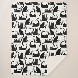 Cobertor Sherpa Gatos Ruins A Trancar Coisas