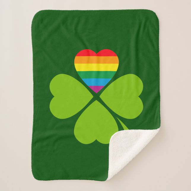 Cobertor Sherpa Gay Lucky Clover (Frente)