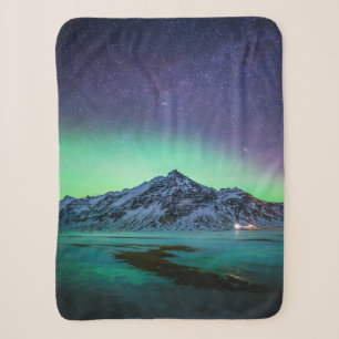 Cobertor Sherpa Gelo e neve Aurora Borealis Via Látea Islândia