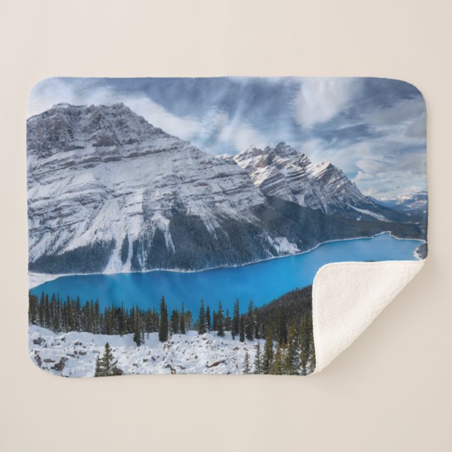 Cobertor Sherpa Gelo e neve | Peyto Lake, Rockies canadianos (Frente (Horizontal))