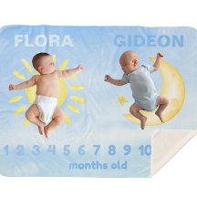 Geminado personalizável Milestone Sun Moon Baby Bl